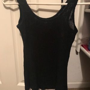 Sheer black textures tank